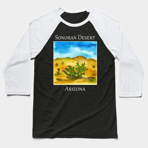 Saguaro cactus as you might see in the Saguaro National Park in Arizona Baseball T-Shirt by WelshDesigns